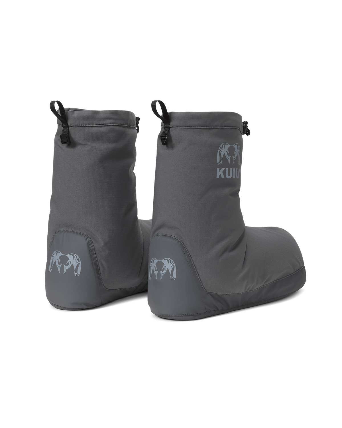 Back of Super Down Burner Bootie in Gunmetal Grey