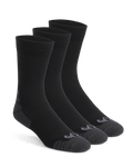 Front 3 Set of Merino Lightweight Performance Sock in Black