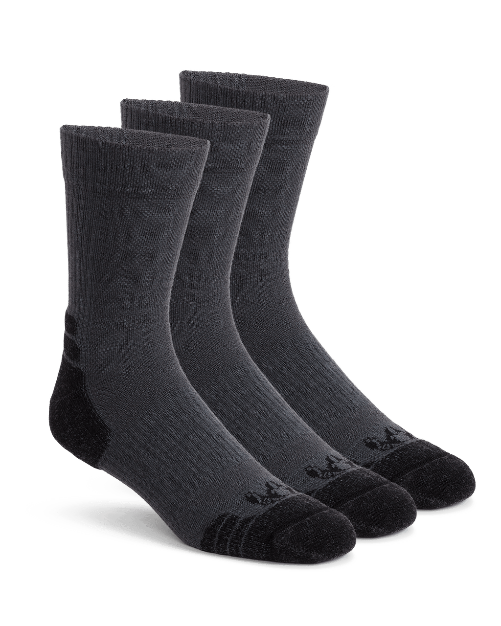 Front 3 Set of Merino Lightweight Performance Sock in Gunmetal Grey