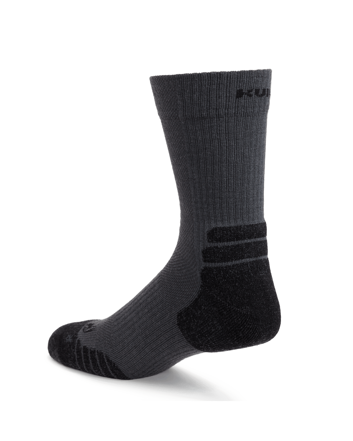 Back of Merino Lightweight Performance Sock in Gunmetal Grey