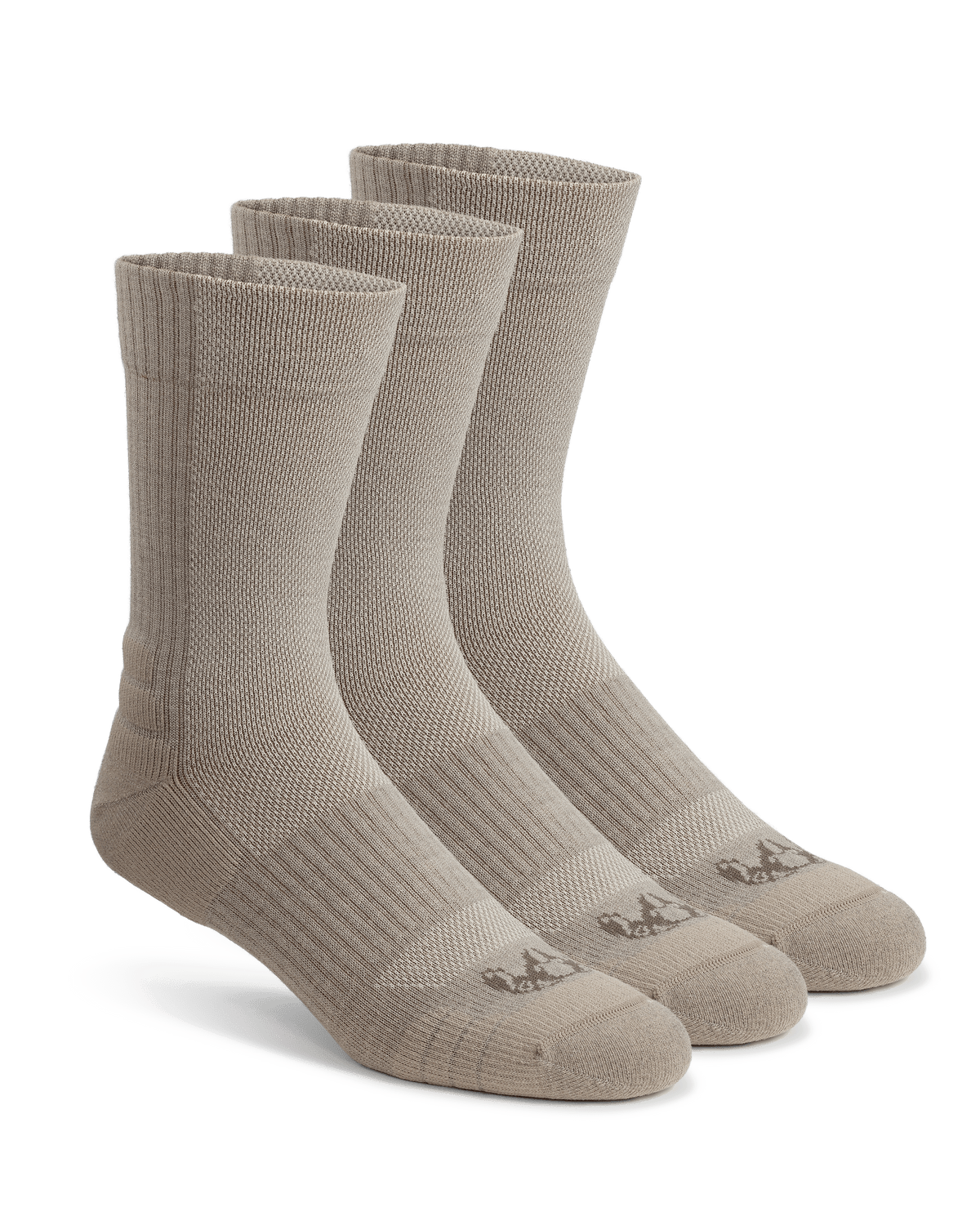Front 3 Set of Merino Lightweight Performance Sock in Khaki