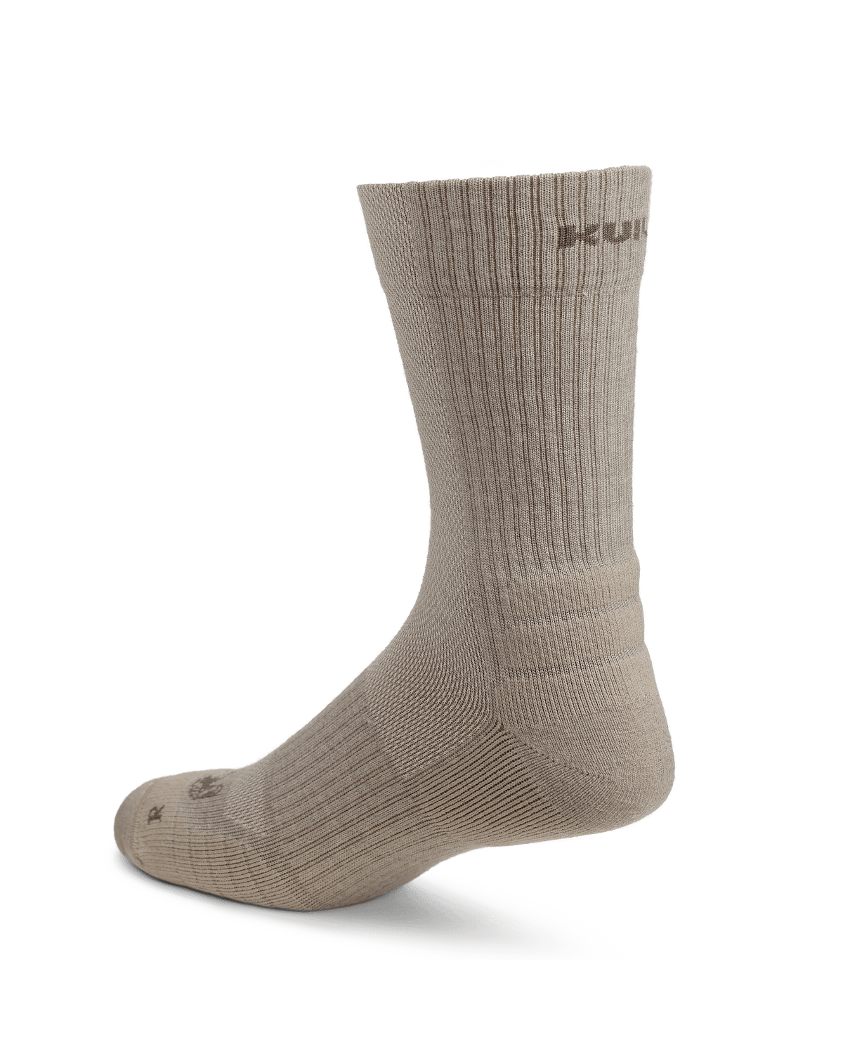 Back of Merino Lightweight Performance Sock in Khaki
