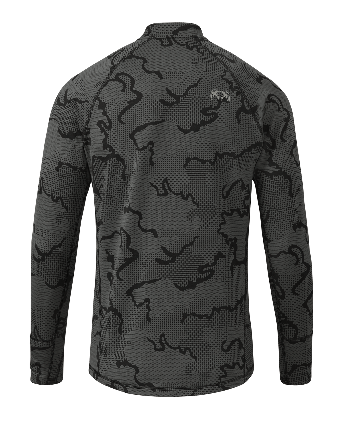 Back of Ridgepoint Fleece Henley in Black Tonal Pattern