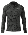 Front of Ridgepoint Fleece Henley in Black Tonal Pattern