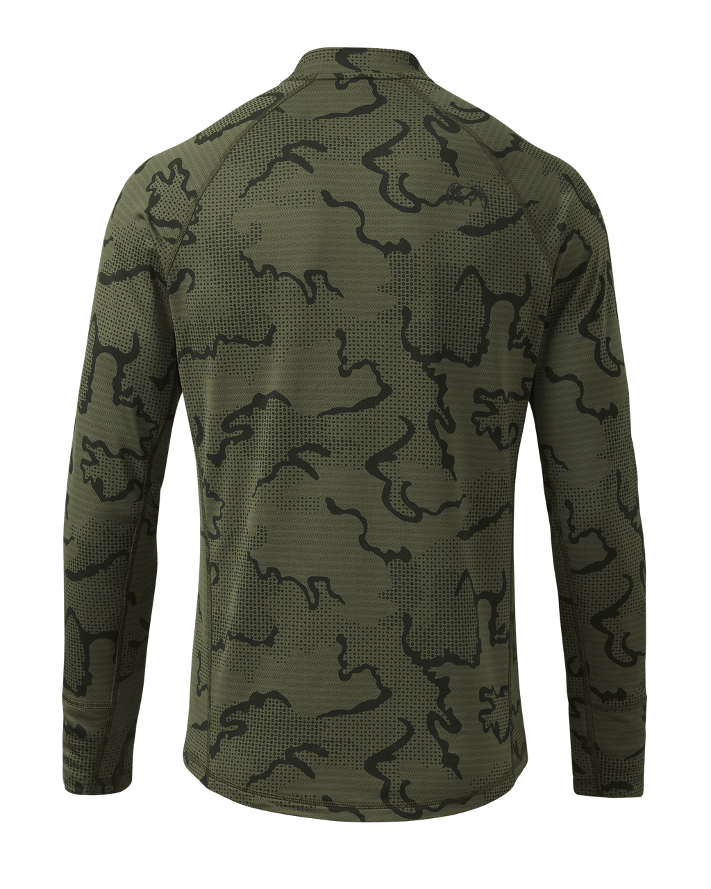 Back of Ridgepoint Fleece Henley in Olive Green Tonal Pattern