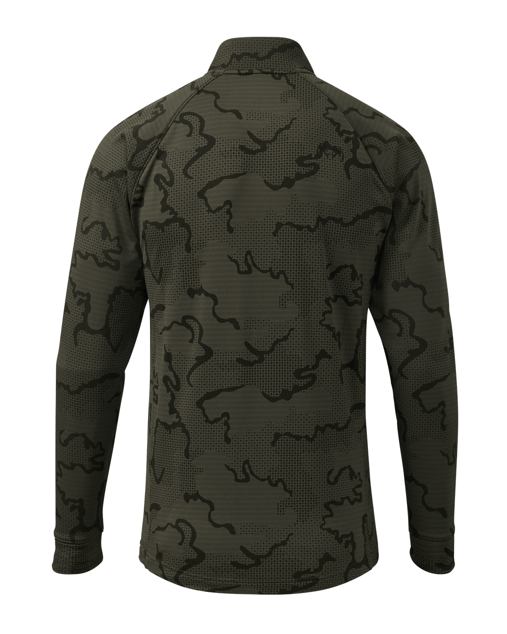 Back of Ridgepoint Fleece Zip-T in Ash Brown Tonal Pattern
