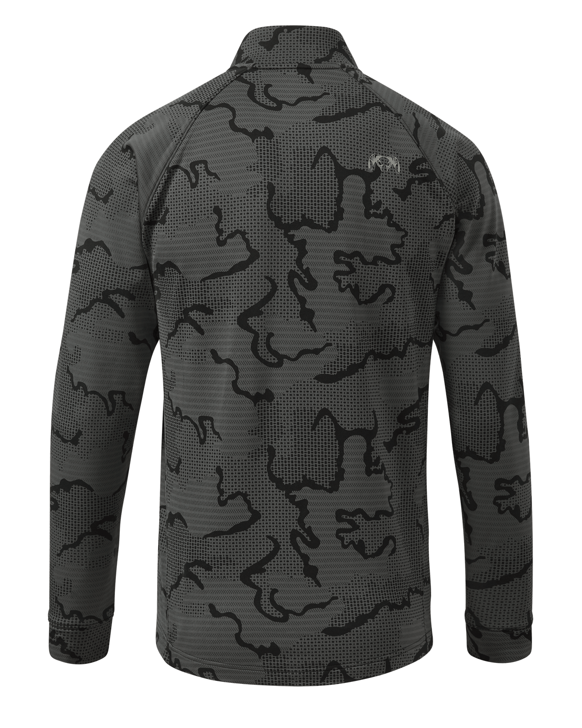 Back of Ridgepoint Fleece Zip-T in Black Tonal Pattern
