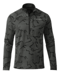 Front of Ridgepoint Fleece Zip-T in Black Tonal Pattern