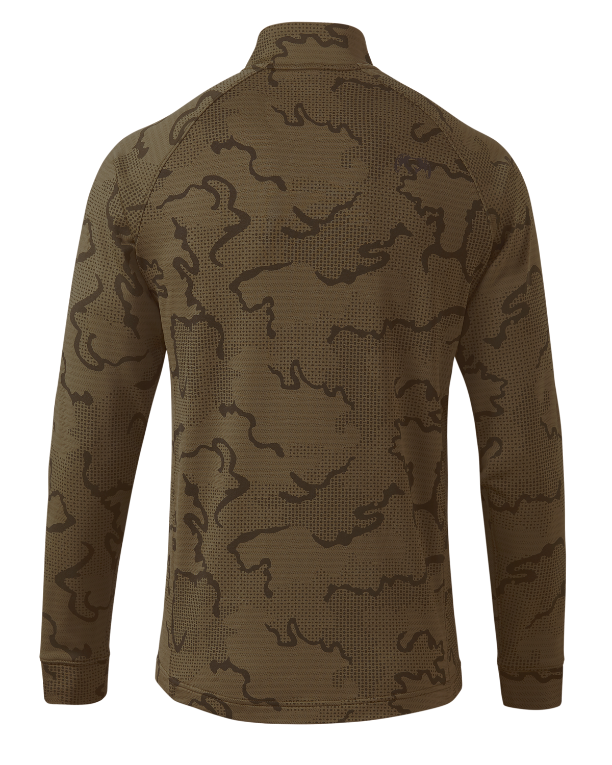 Back of Ridgepoint Fleece Zip-T in Coyote Brown Tonal Pattern