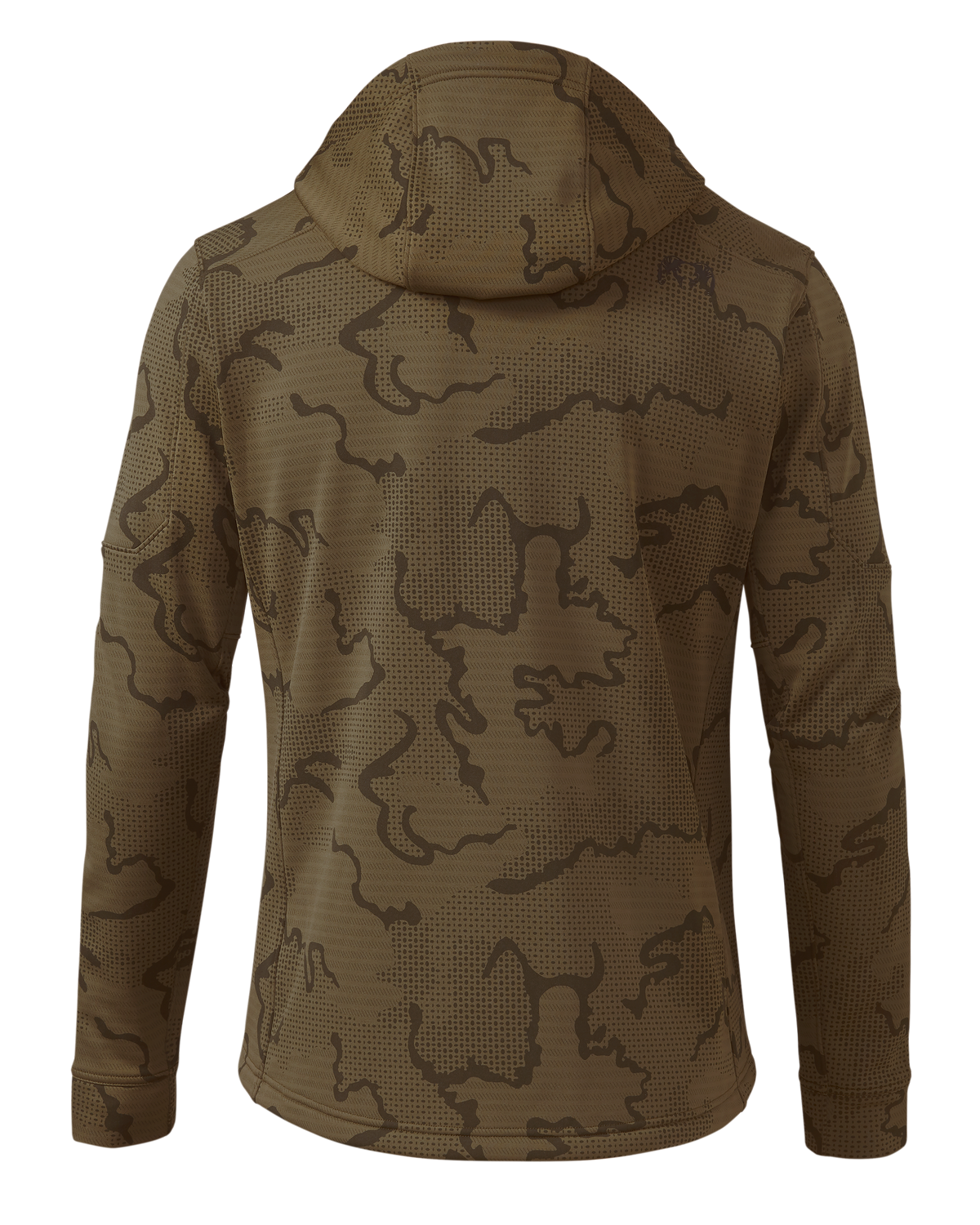 Back of Ridgepoint Fleece Hoodie in Coyote Brown Tonal Pattern