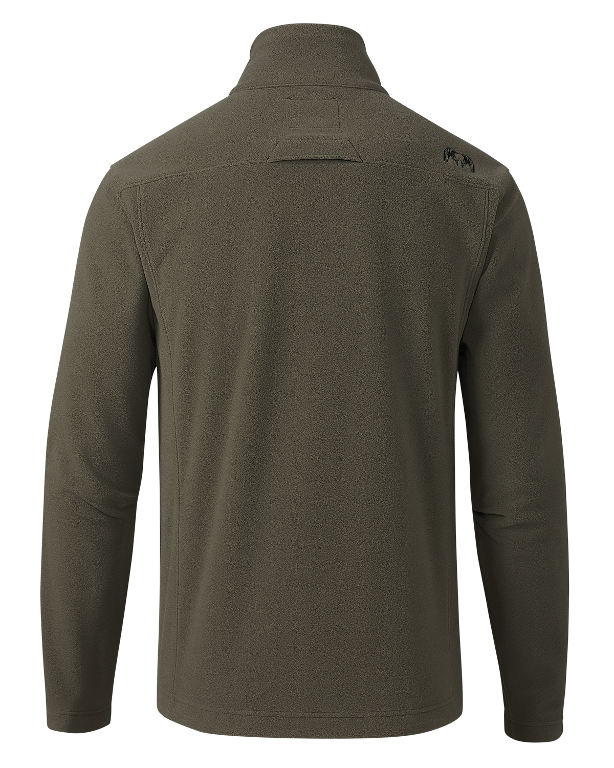 Back of Border Fleece Full Zip in Ash Brown