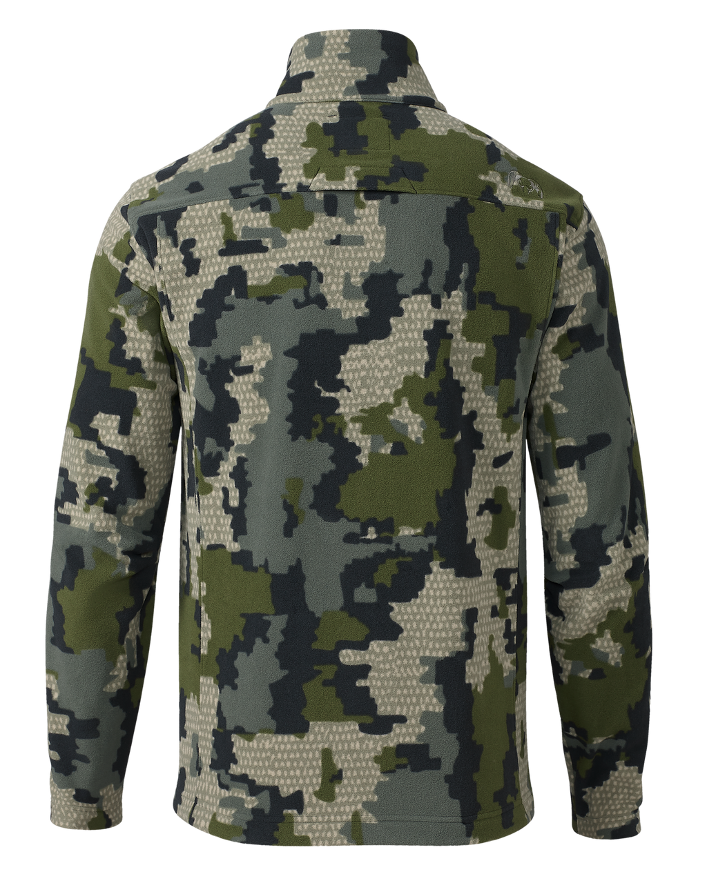 Back of Border Fleece Full Zip in Verde Camouflage