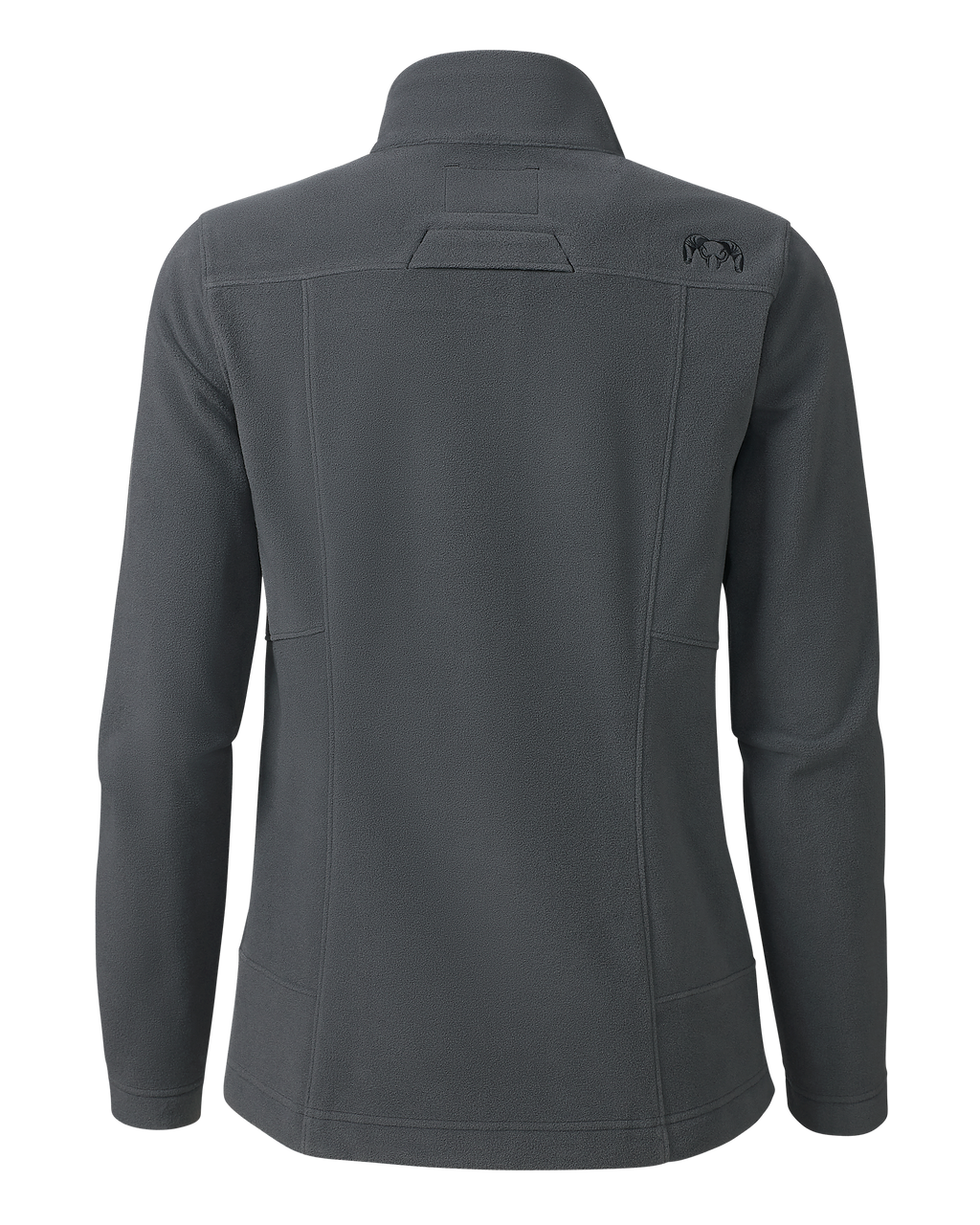 Back of the Women's Border Fleece Full Zip Jacket in Gunmetal Grey.