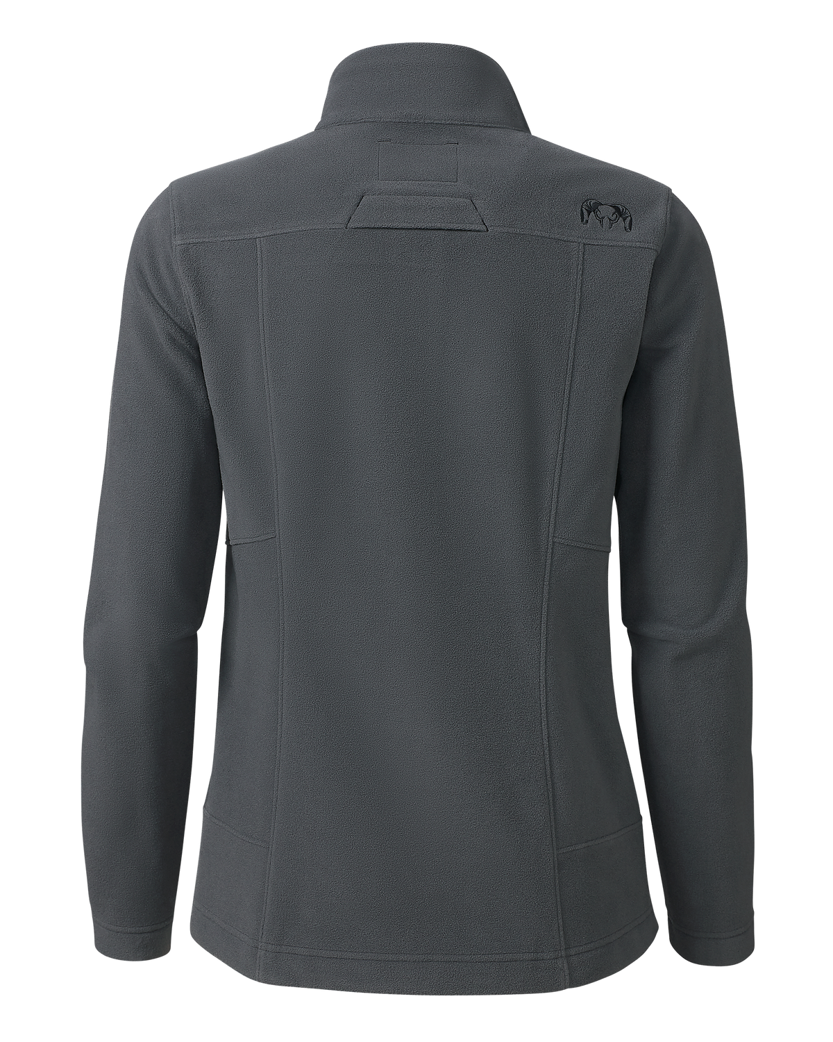 Back of the Women's Border Fleece Full Zip Jacket in Gunmetal Grey.