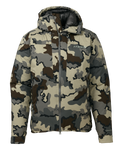 Front of Super Down Burner Parka in Vias Camouflage