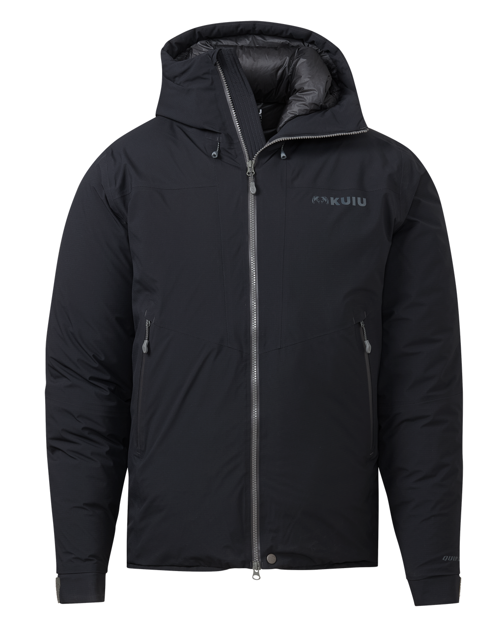 Front of Super Down Burner Parka in Black