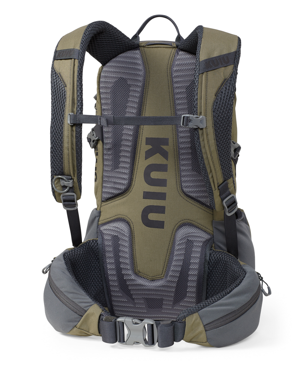 Back of Divide 1500 in Ash Brown with removable hip belt