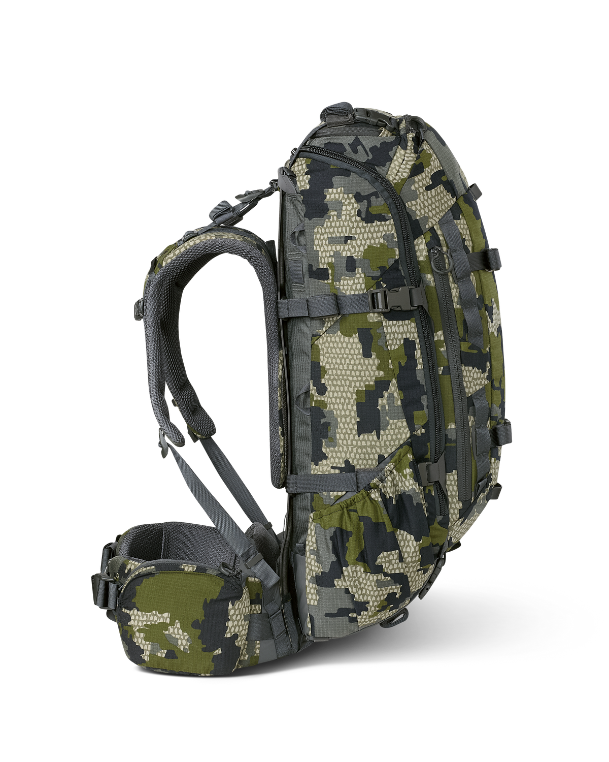Left side view of ICON 6 3500 Pack in Verde Camouflage
