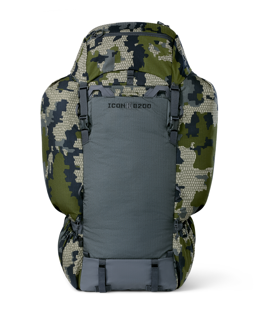 Back of ICON 6 8200 Bag only in Verde Camouflage