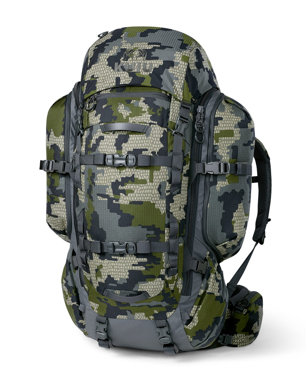 Front angled view of ICON 6 8200 Pack in Verde Camouflage