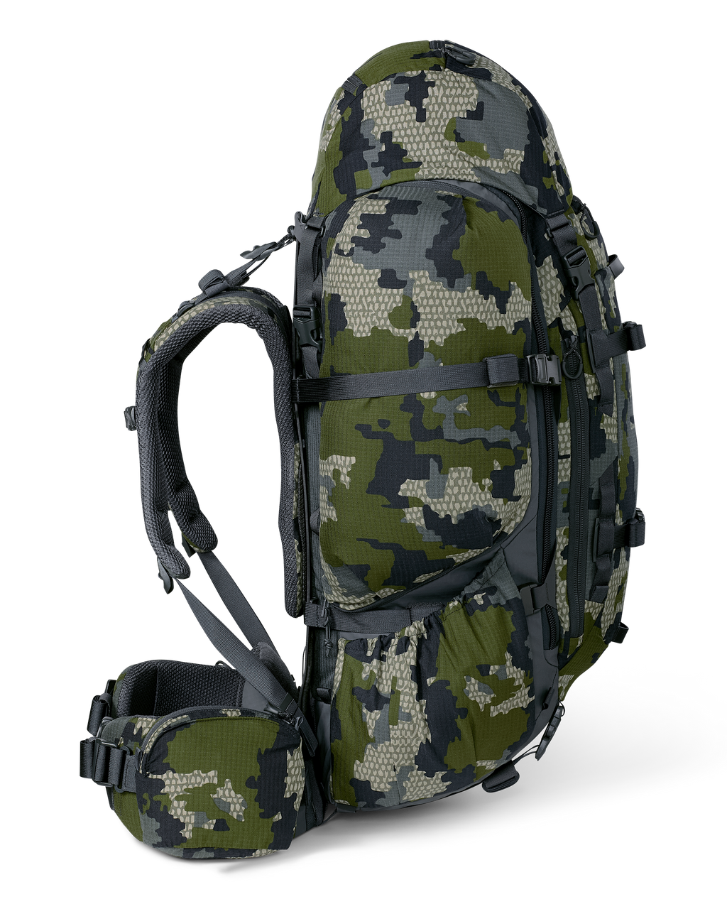 Left side view of ICON 6 8200 Pack in Verde Camouflage