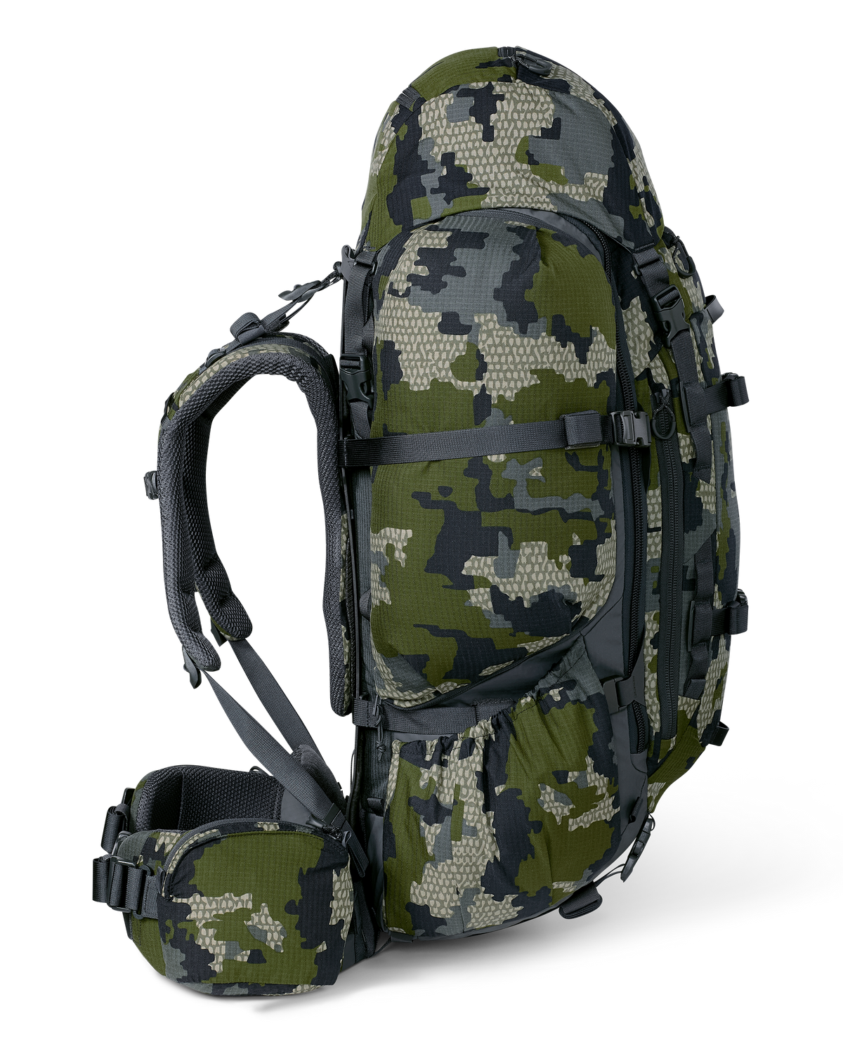 Left side view of ICON 6 8200 Pack in Verde Camouflage