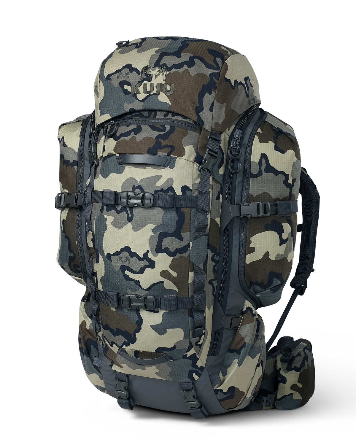 Front angled view of ICON 6 8200 Pack in Vias Camouflage