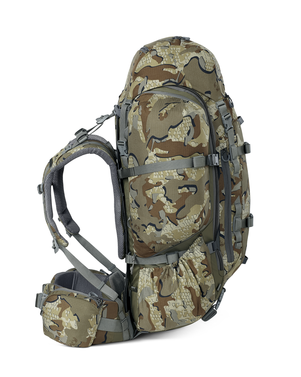 Left side view of ICON 6 8200 Pack in Valo Camouflage