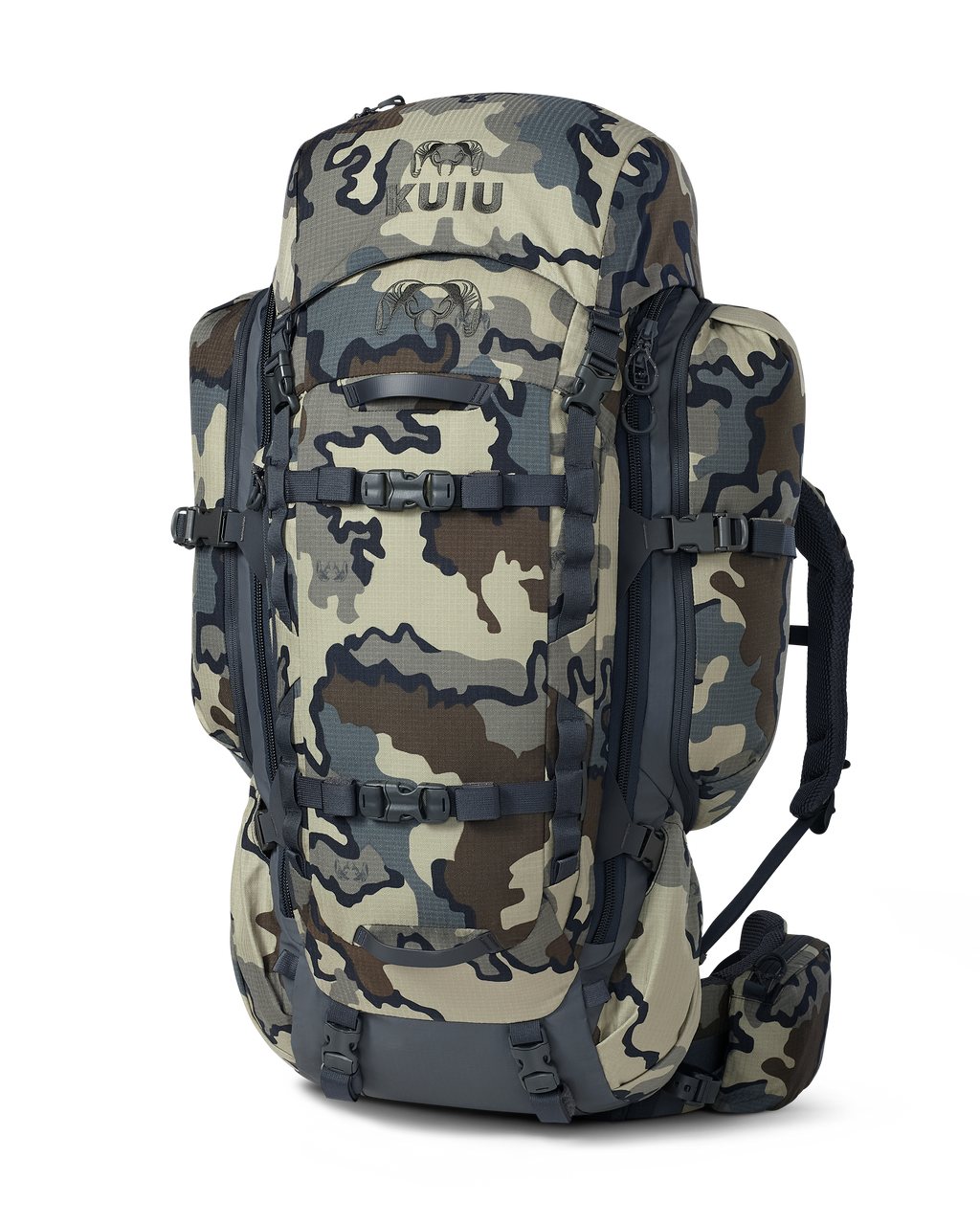 Front angled view of ICON 6 6000 Pack in Vias Camouflage