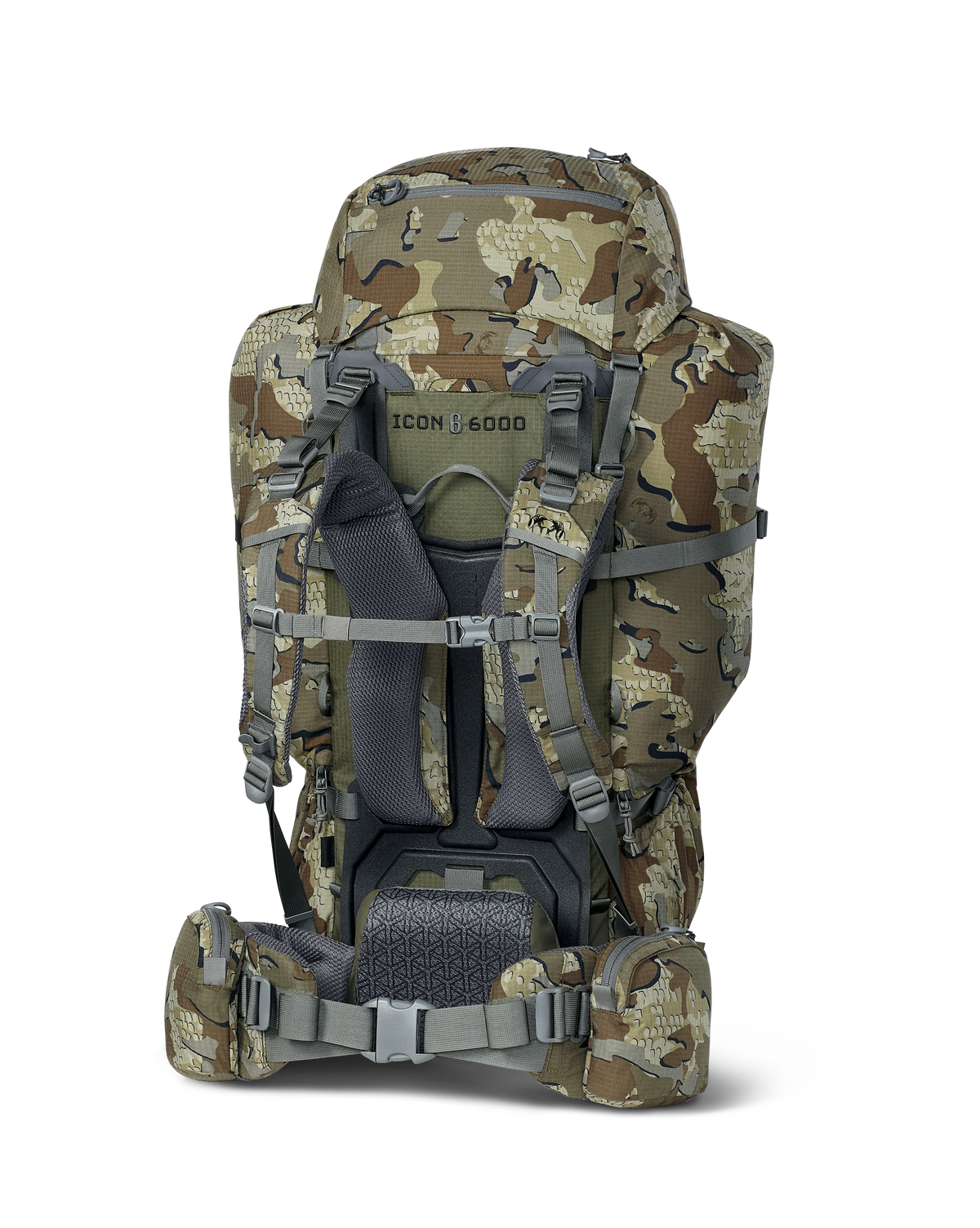 Back angled view of ICON 6 6000 Pack in Valo Camouflage