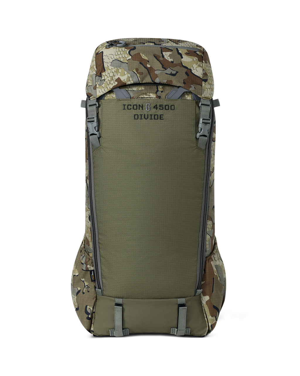 Front of ICON 6 4500 Pack in Valo Camouflage