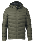 Front of Super Down LT Hooded Jacket in Ash