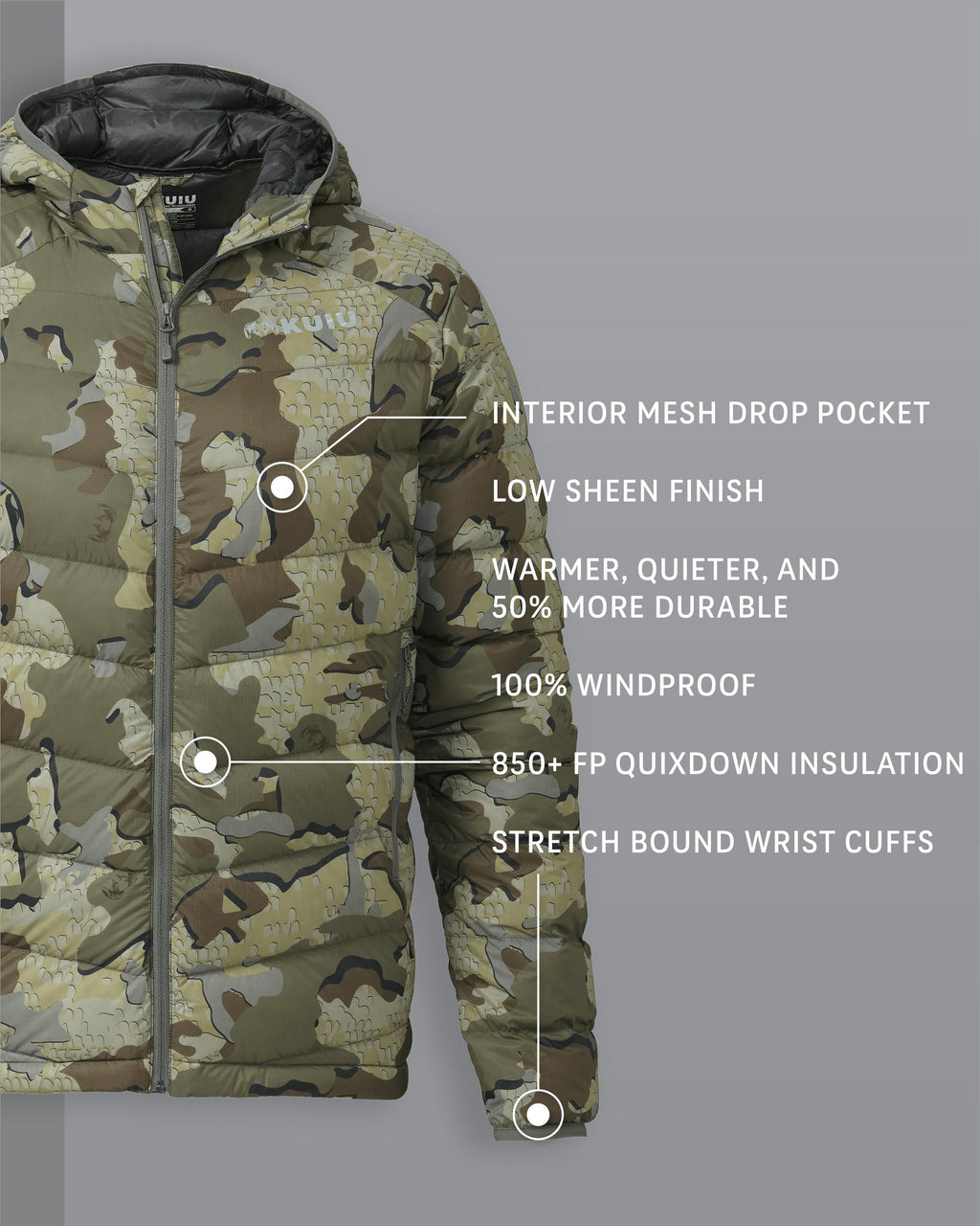 Super Down LT Hooded Jacket Valo Camouflage Detail Callout