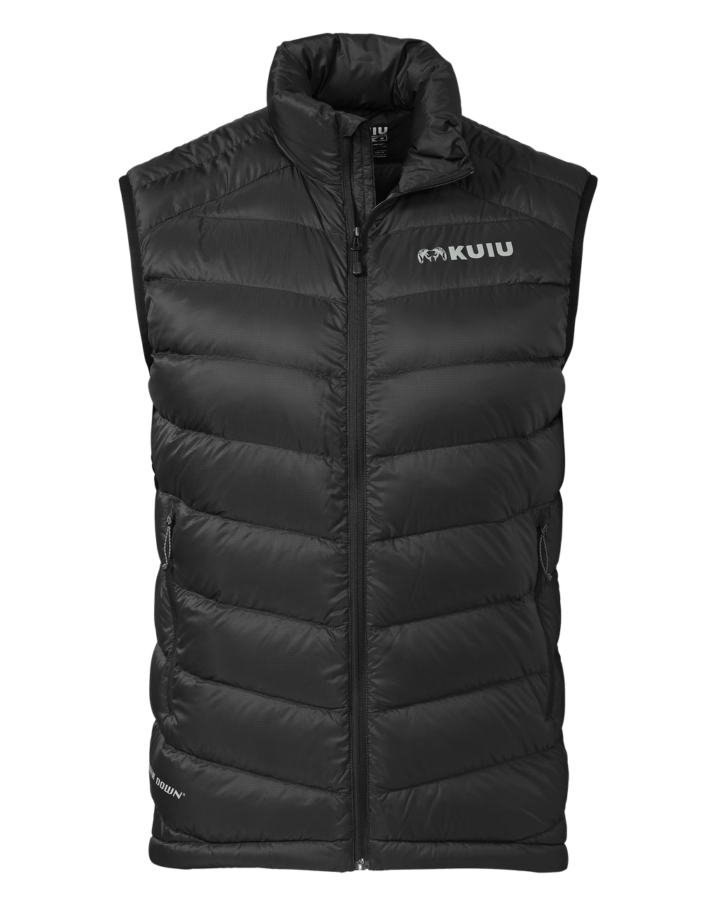Front of Super Down LT Vest in Black