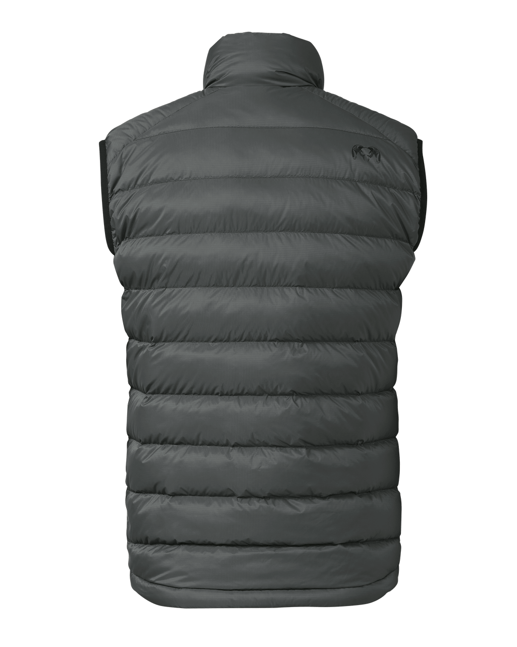 Back of Super Down LT Vest in Gunmetal Grey