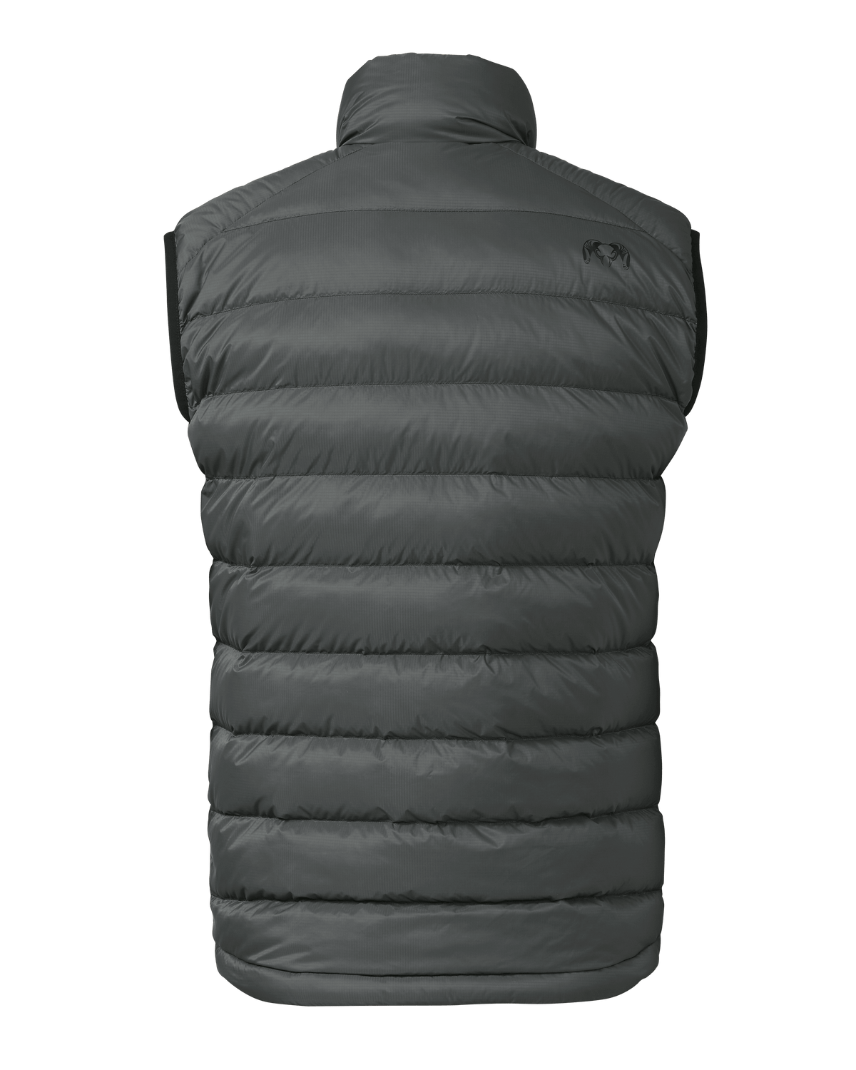 Back of Super Down LT Vest in Gunmetal Grey