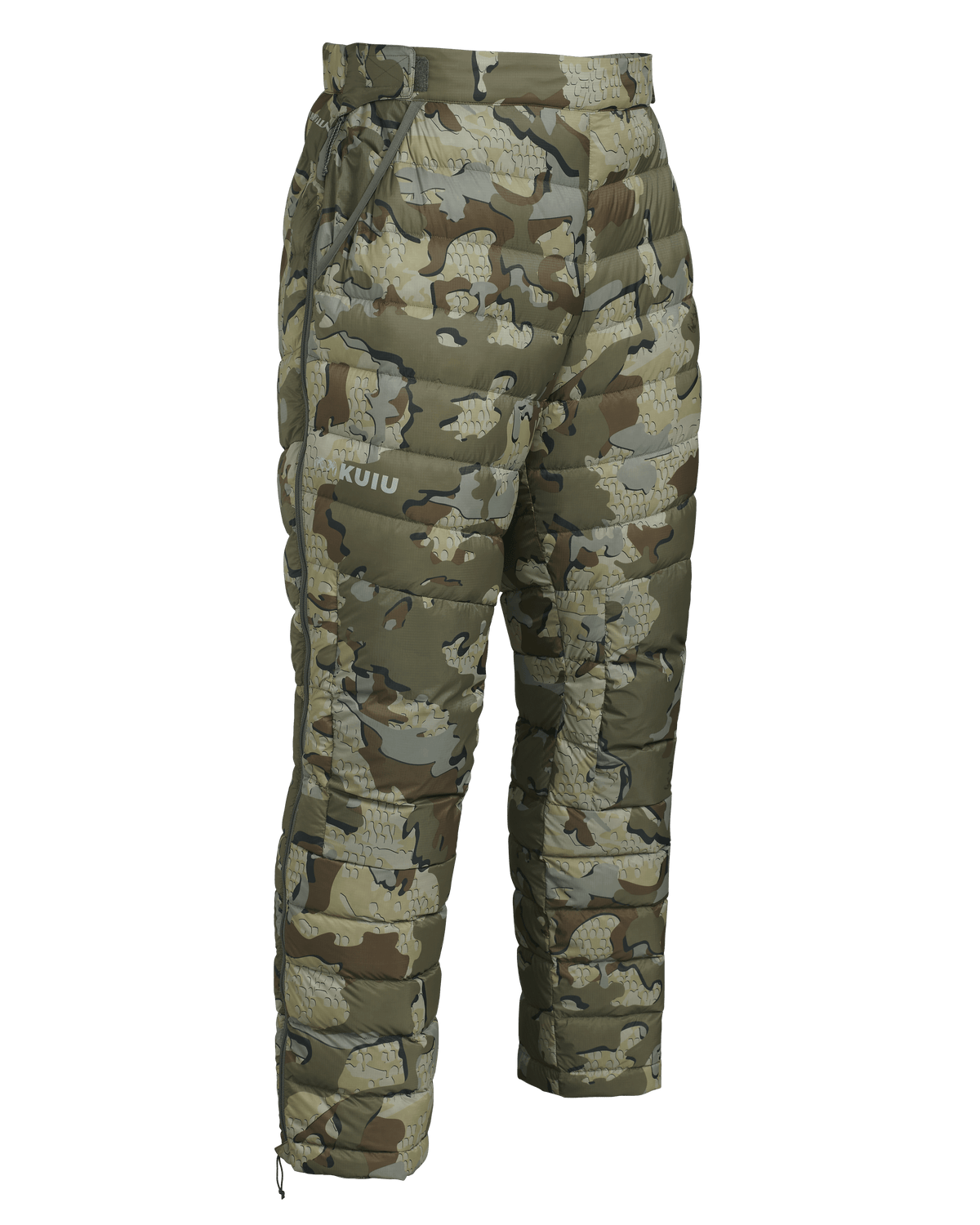 Front of Super Down LT Pant in Valo Camouflage