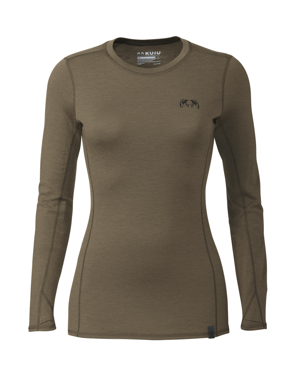 Front of Women's Ultra Merino 145 LS Crew in Ash