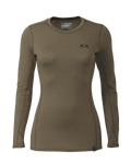 Front of Women's Ultra Merino 145 LS Crew in Ash