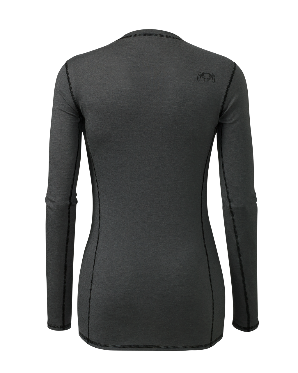 Back of Women's ULTRA Merino 145 LS Crew in Gunmetal Grey