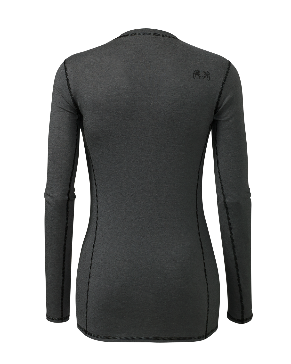Back of Women's ULTRA Merino 145 LS Crew in Gunmetal Grey