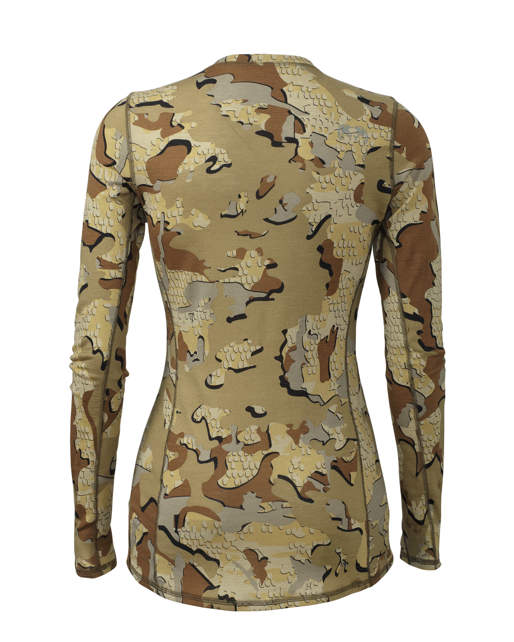 Back of Women's ULTRA Merino 145 LS Crew in Valo Camouflage