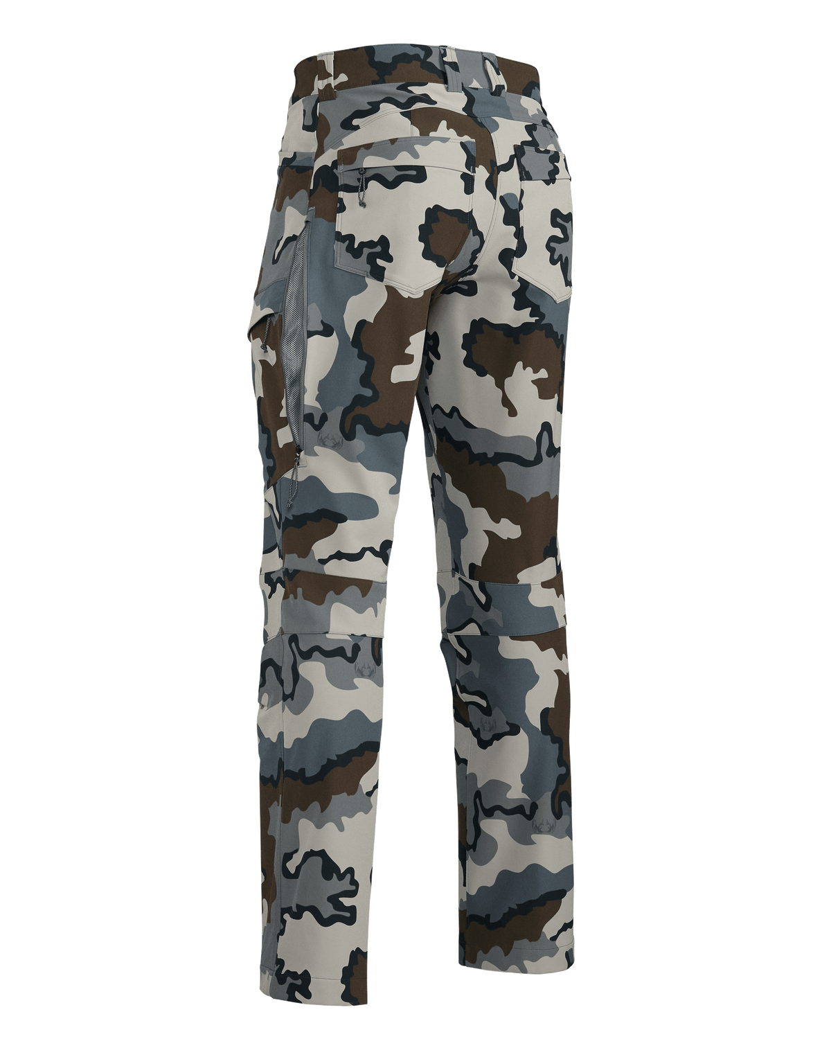 Back of Women's Attack Pant in Vias Camouflage with open hip vent