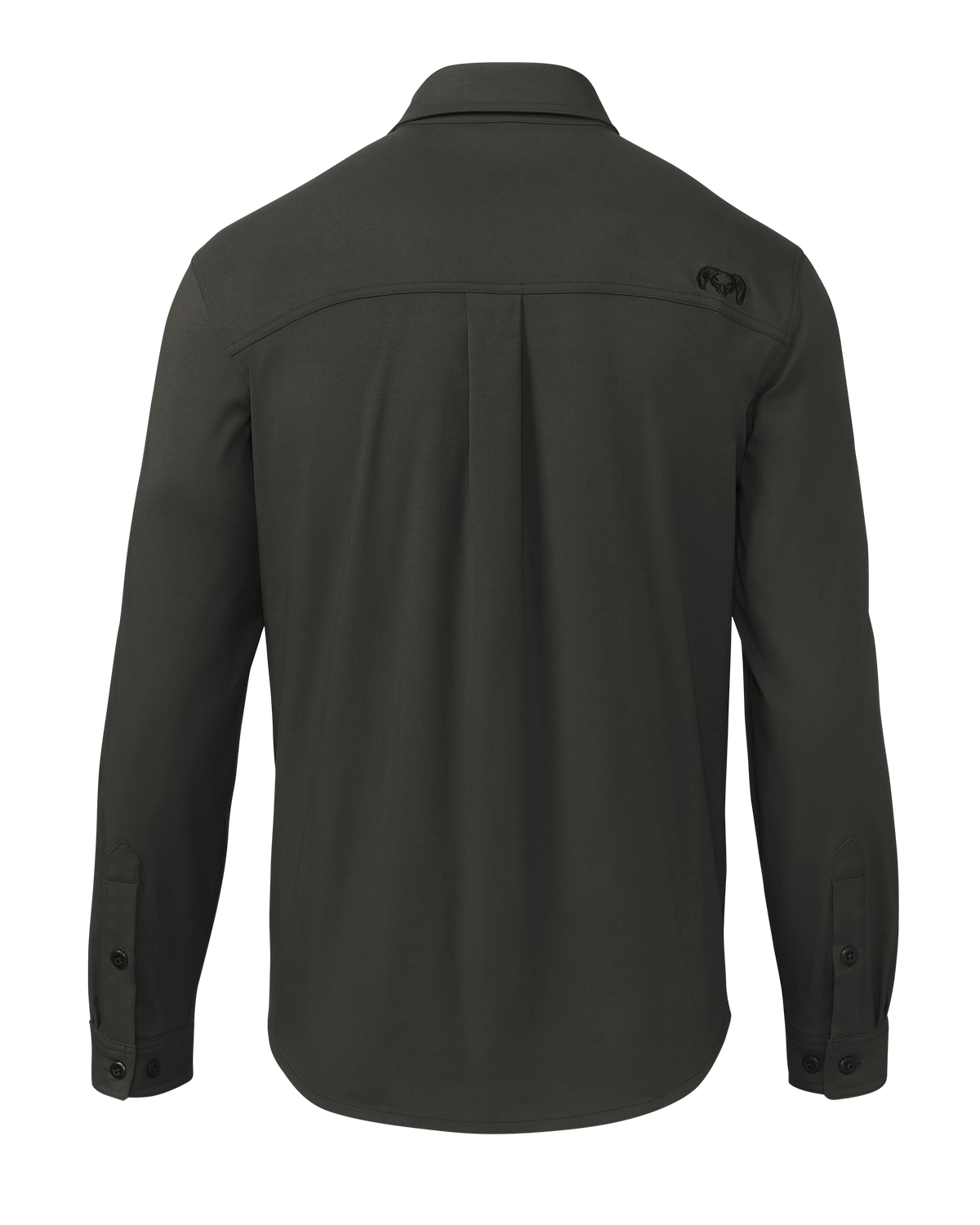 Back of Motive LS Workgrade Shirt in Asphalt Grey