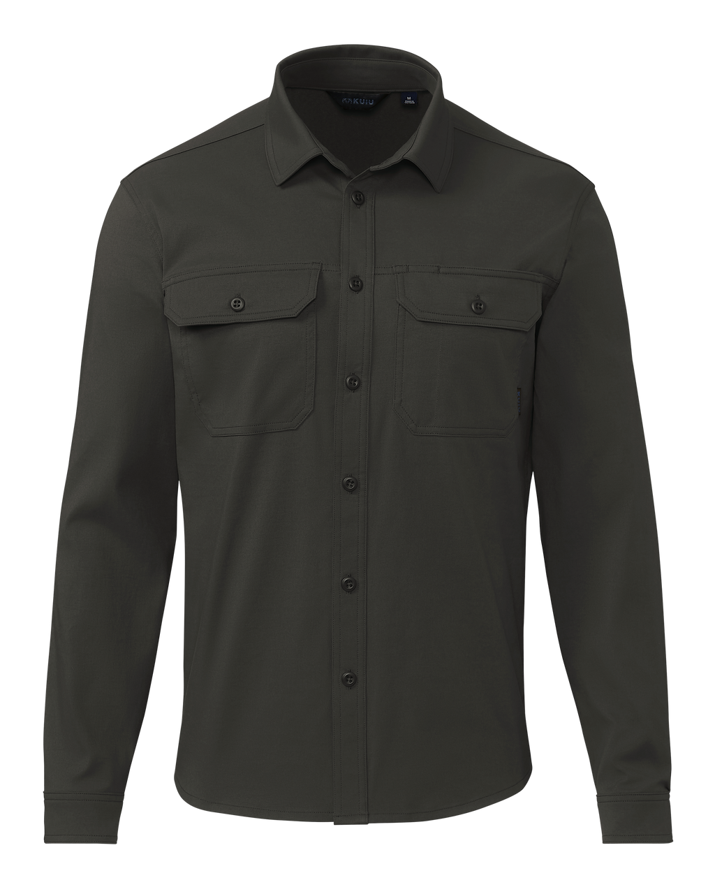 Front of Motive LS Workgrade Shirt in Asphalt Grey