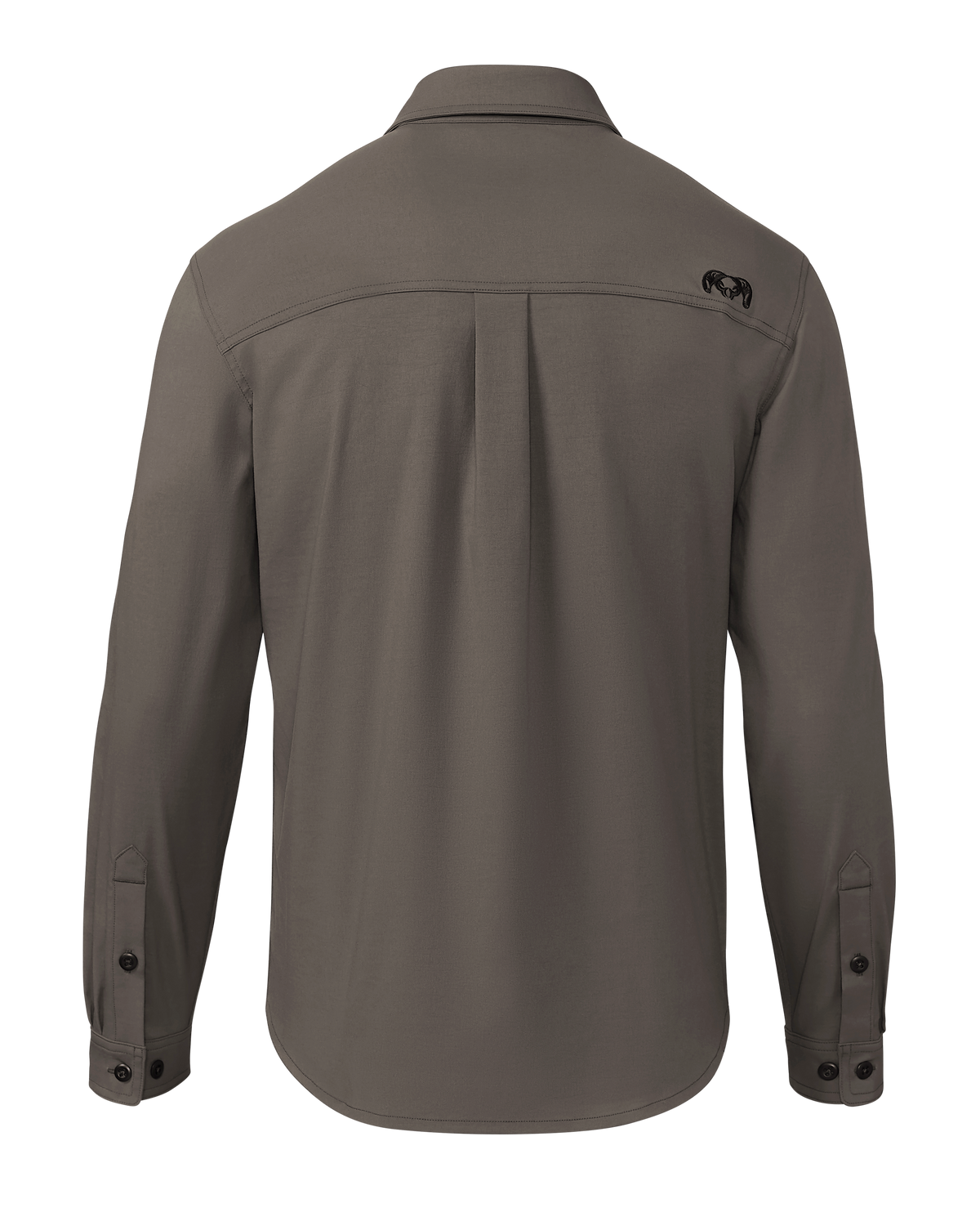 Back of Motive LS Workgrade Shirt in Rodeo Brown