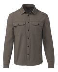 Front of Motive LS Workgrade Shirt in Rodeo Brown