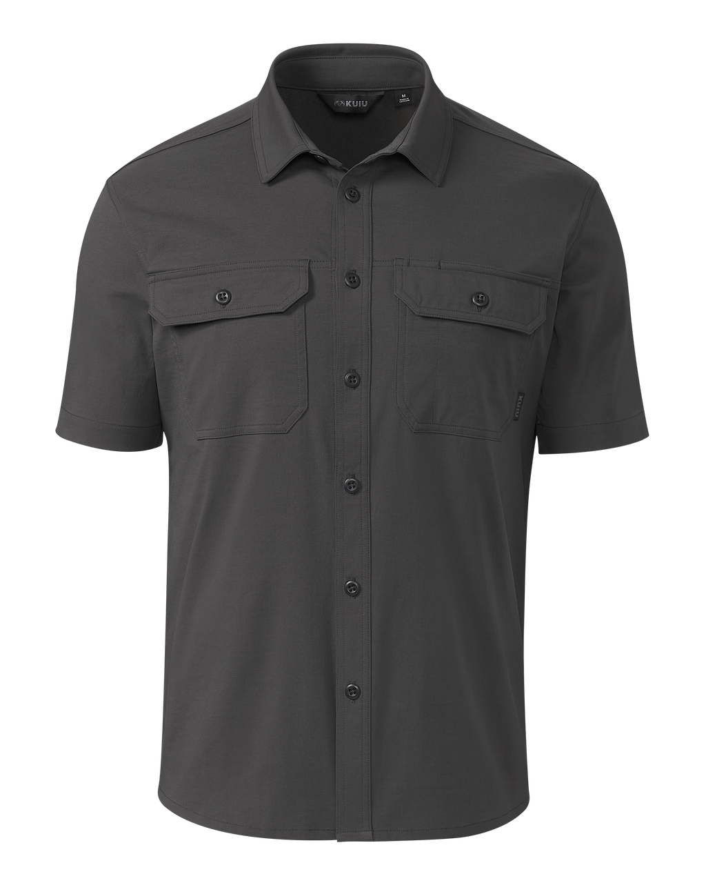 Front of Motive SS Workgrade Shirt in Asphalt Grey
