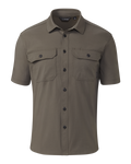 Front of Motive SS Workgrade Shirt in Rodeo Brown