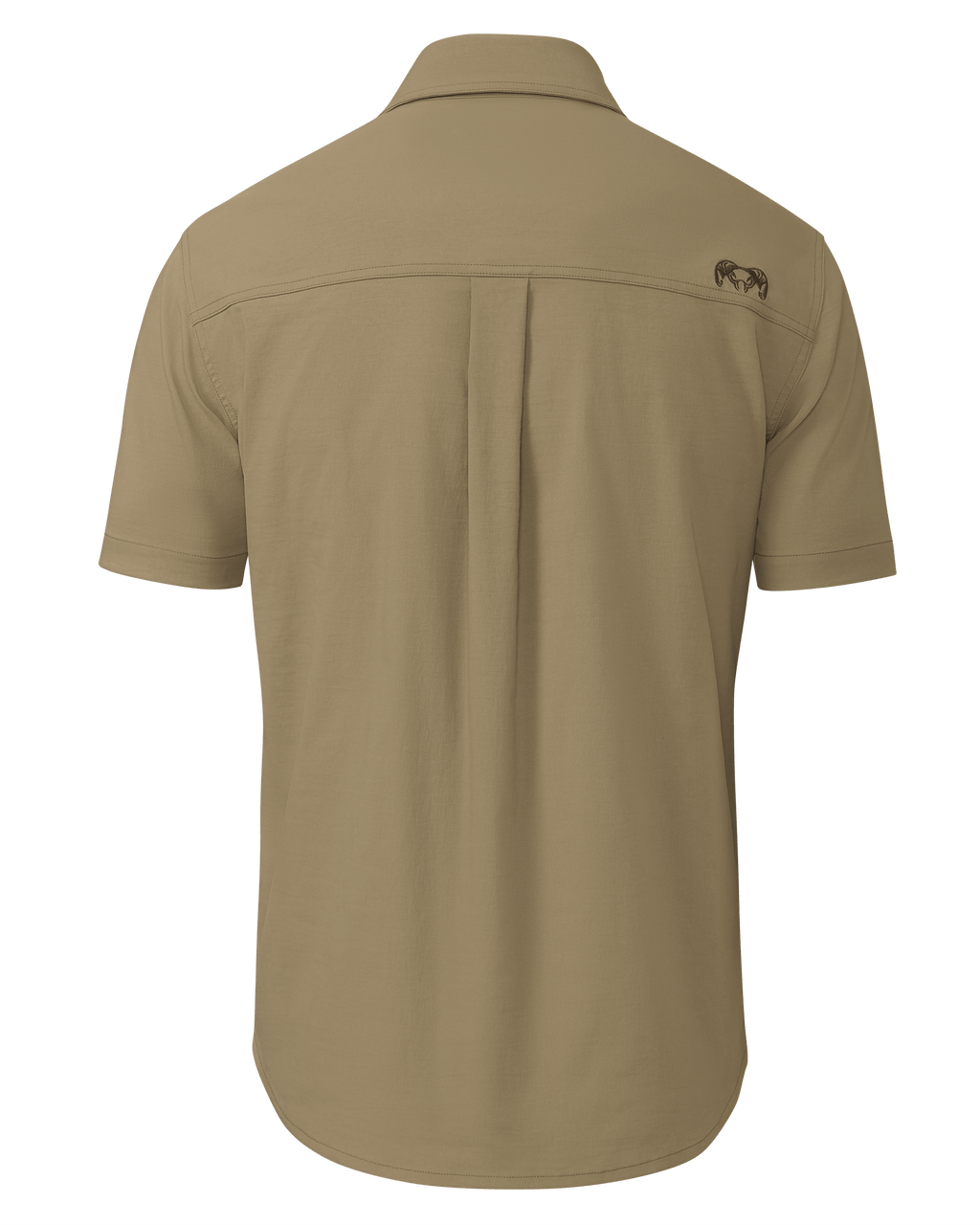 Back of Motive Short Sleeve Shirt in Khaki